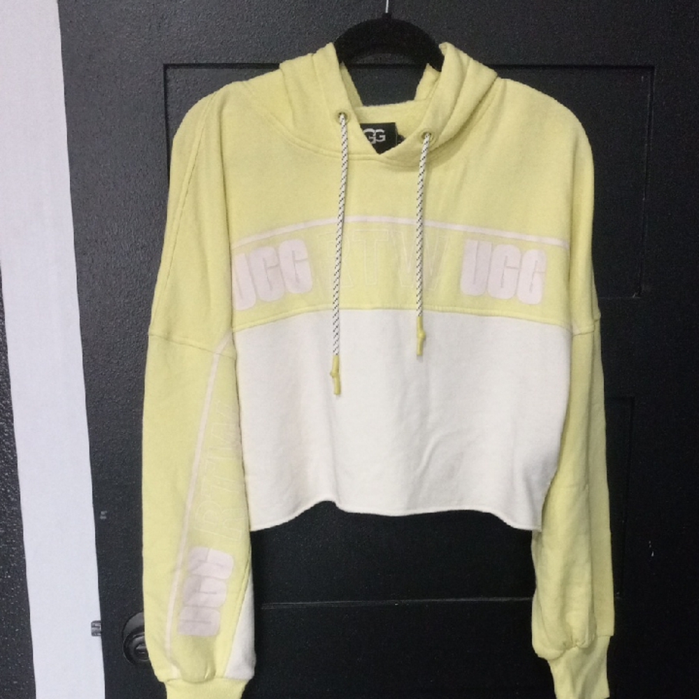 UGG Keira Cropped Hoodie Women's Yellow and White